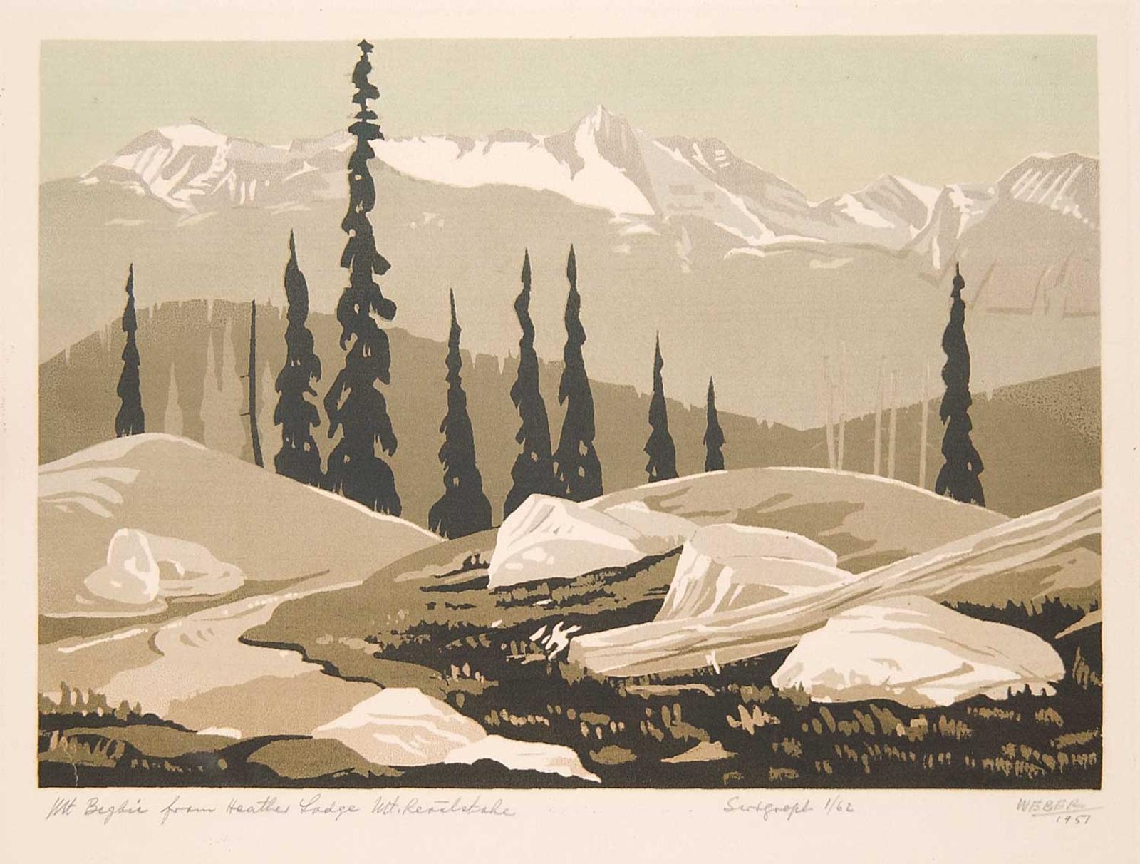 George Weber (1907-2002) - Mt. Begbie from Heather Lodge, Mt. Revelstoke  #1/62