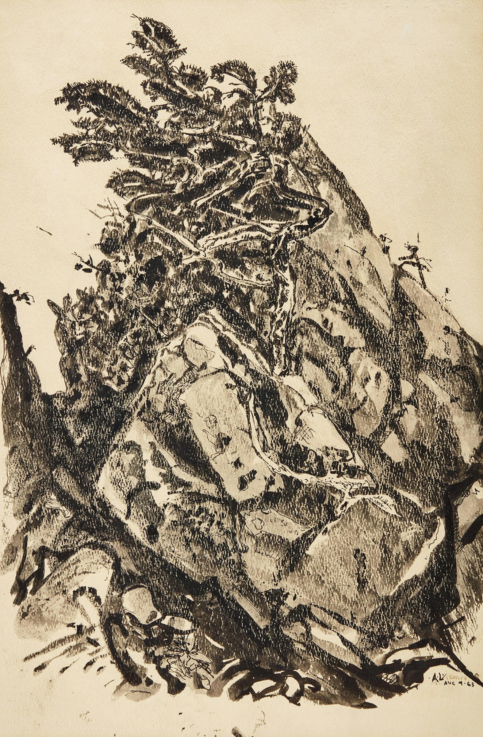 Arthur Lismer (1885-1969) - Rocks and Pine, Georgian Bay