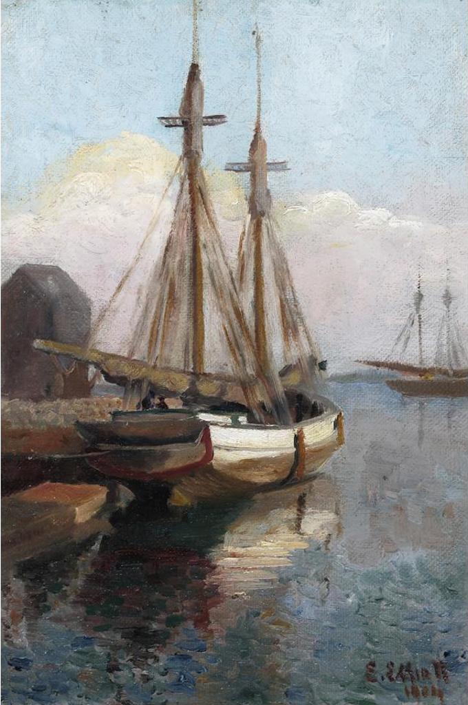 Emily Louise (Orr) Elliott (1867-1952) - Docked Boat