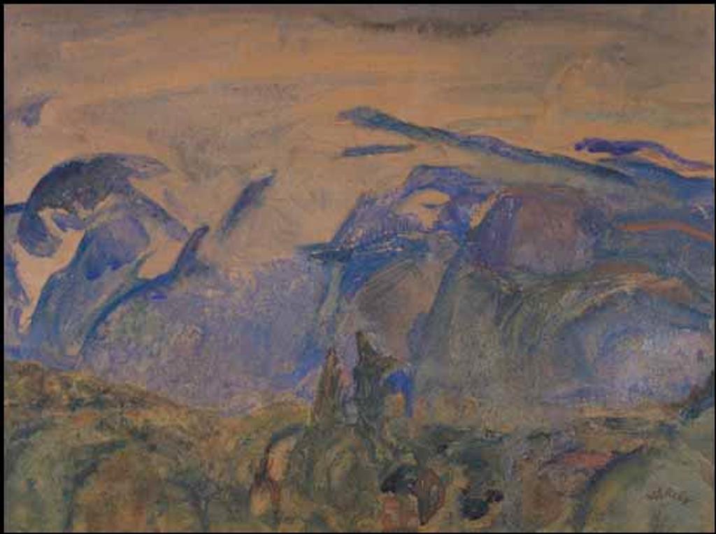 Frederick Horseman Varley (1881-1969) - View from Varley's Studio Windows at Lynn Valley, BC (Seymour Range)