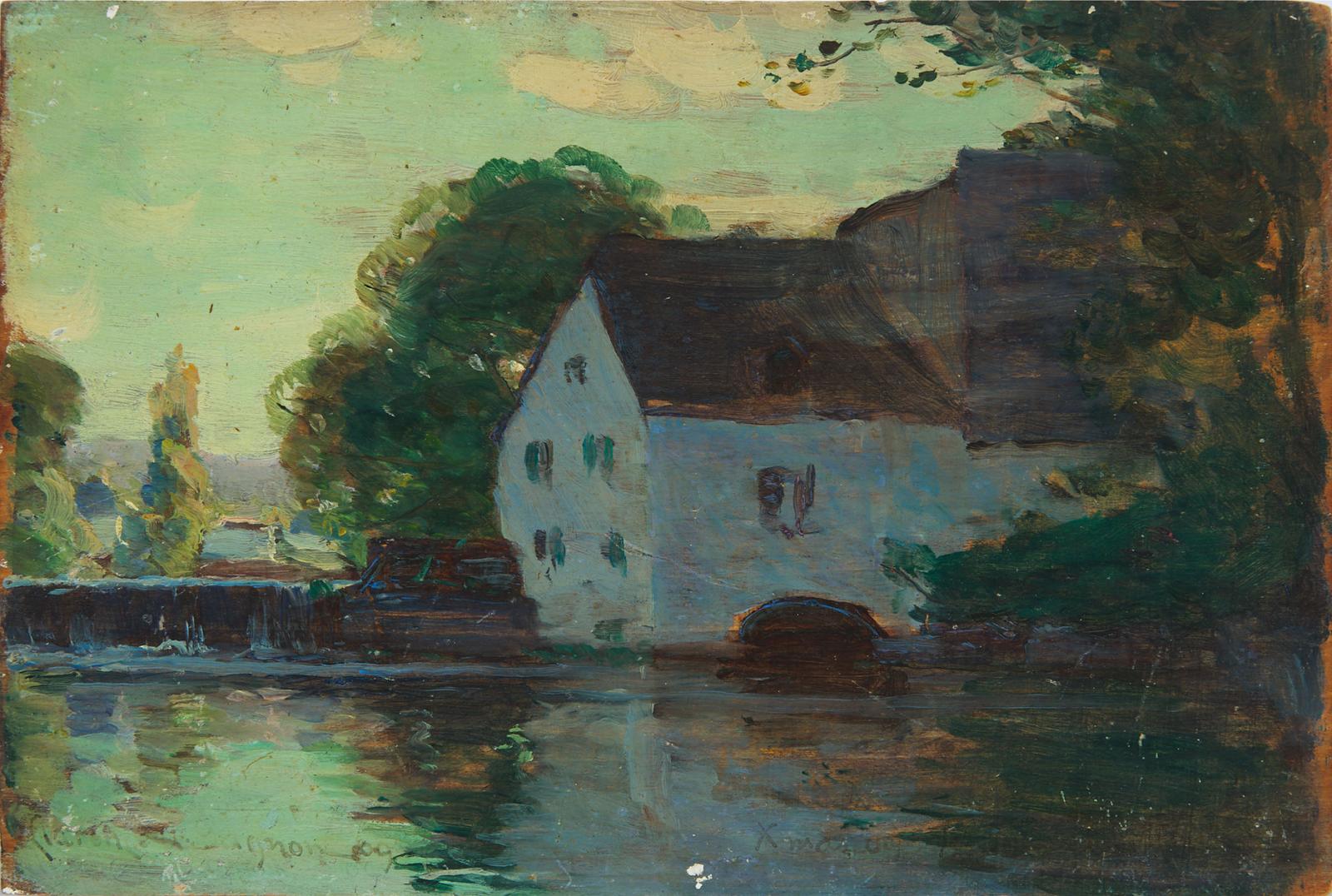 Clarence Alphonse Gagnon (1881-1942) - Sunset At St Eustache, Quebec, 1909