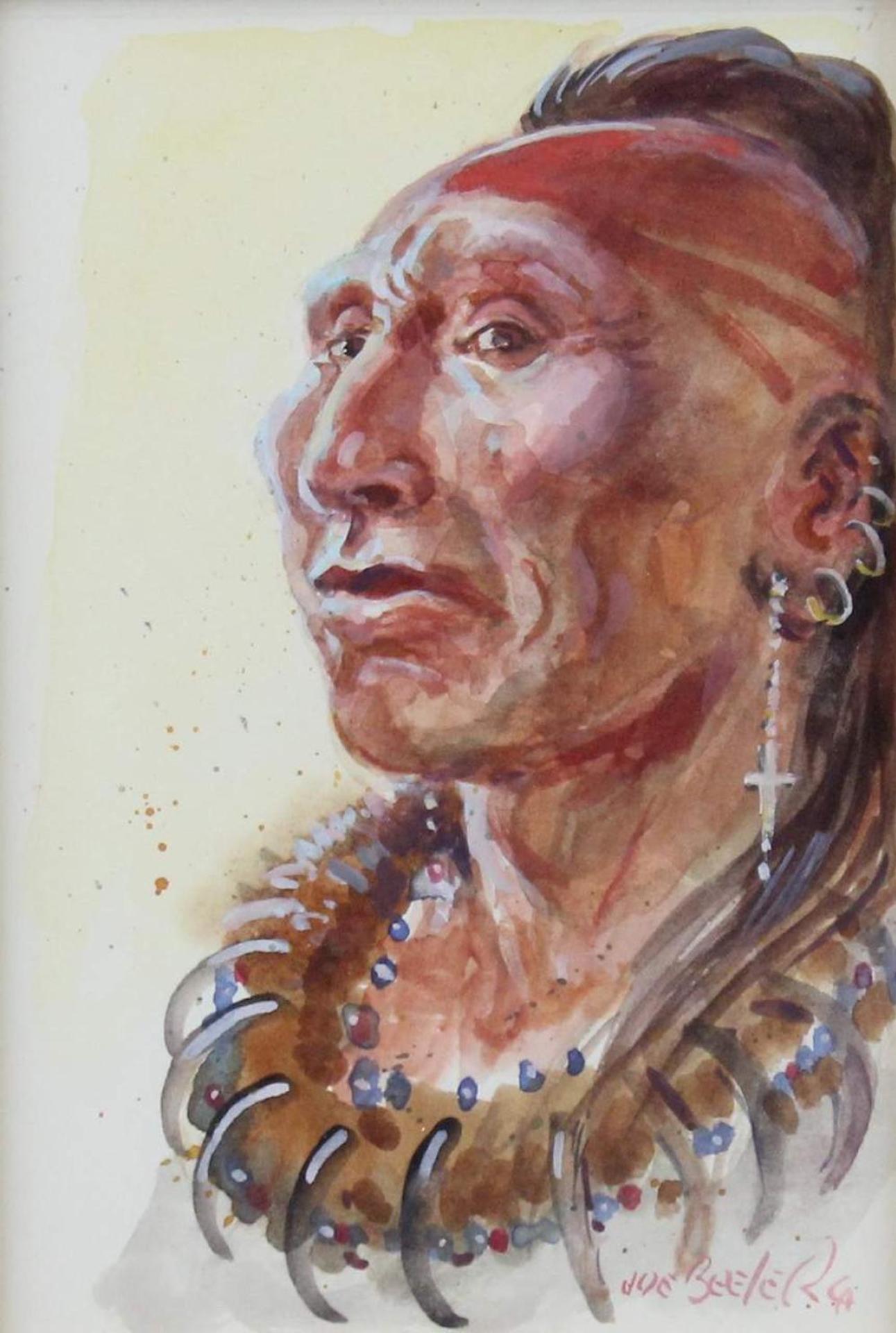 Joe Neil Beeler (1931-2006) - Portrait of a Native Indian
