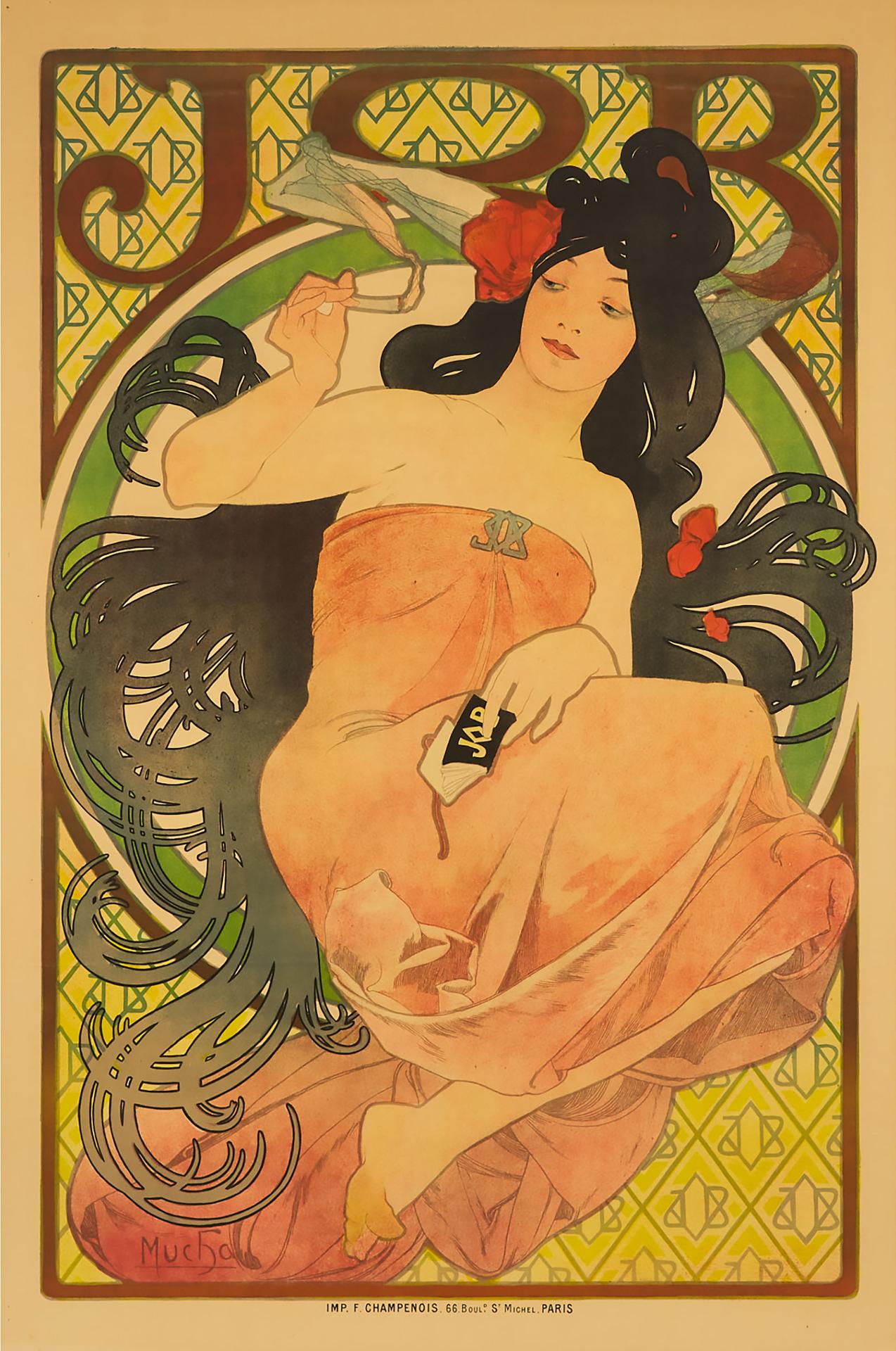 Alphonse Mucha (1860-1939) - Job (Poster For Job Cigarette Papers), 1898  [rennert/Weill, 51]