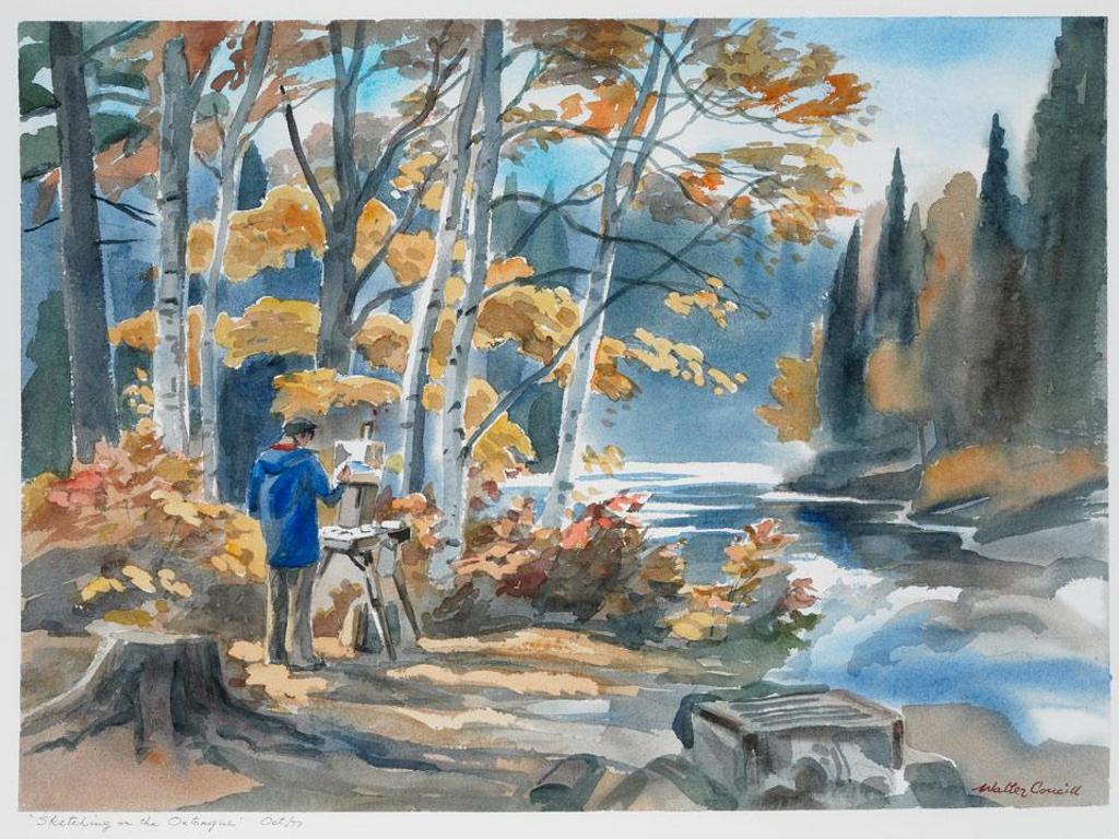 Walter Jackson Coucill (1915-1982) - Sketching On The Oxtongue River