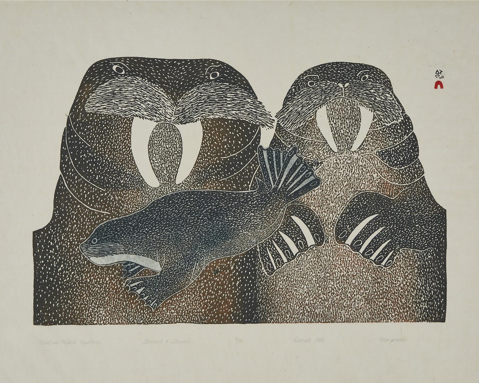 Mayureak Ashoona (1946) - Walrus Watch Newborn