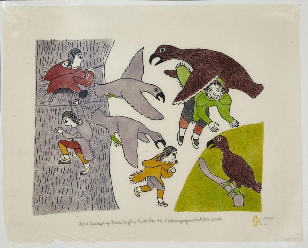 Victoria Mamnguqsualuk (1930-2016) - Girl Escaping From Eagles Nest