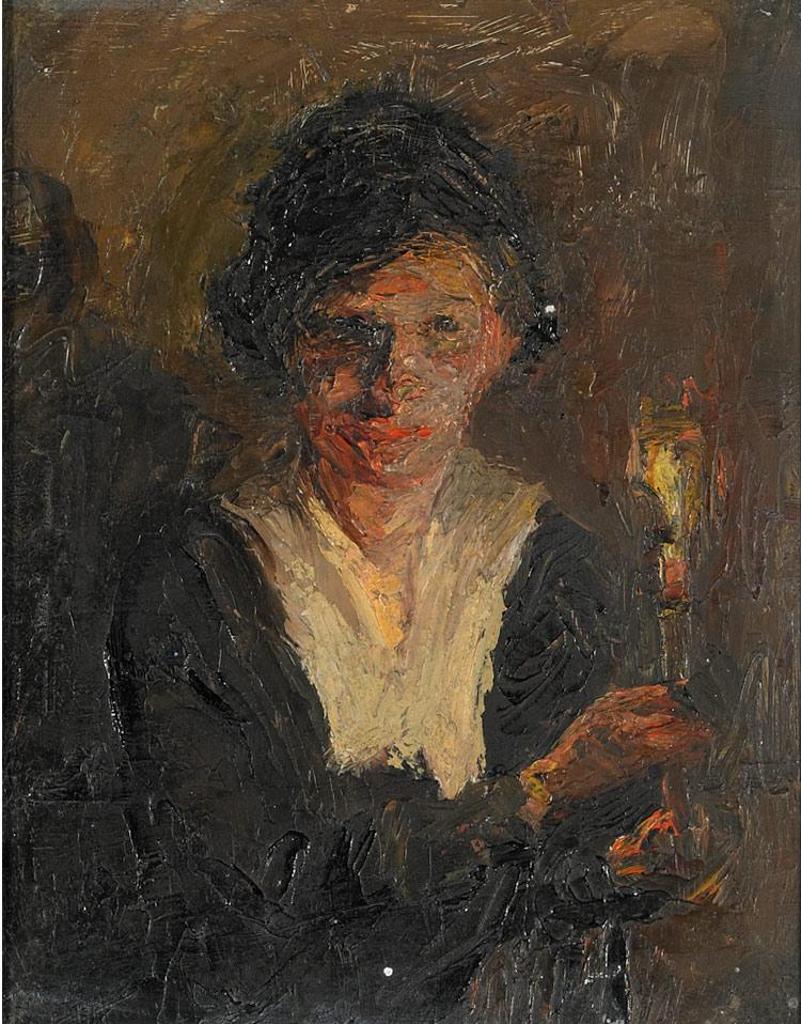 Marion Long (1882-1970) - Woman Holding A Candle
