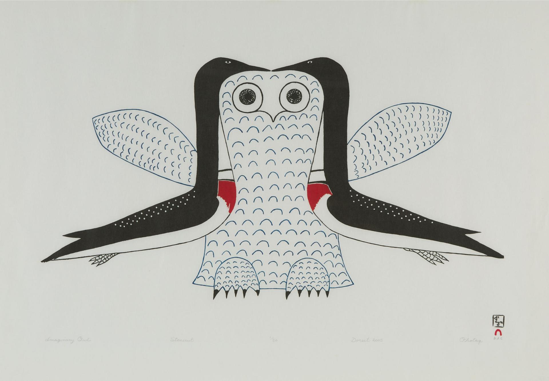 Ohotaq (Oqutaq) Mikkigak (1936-2014) - Imaginary Owl