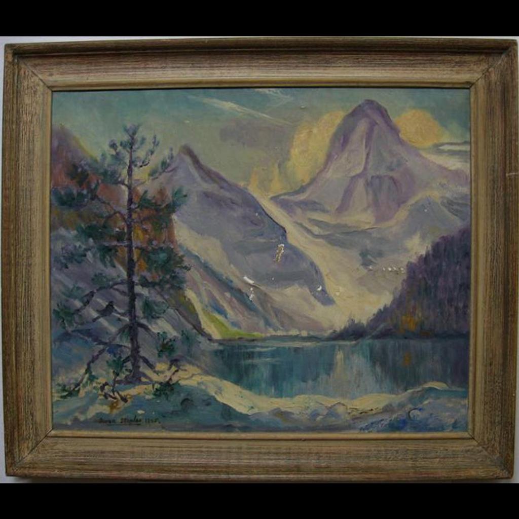 Owen B. Staples (1866-1949) - Mountain And Lake Scene (Rockies)