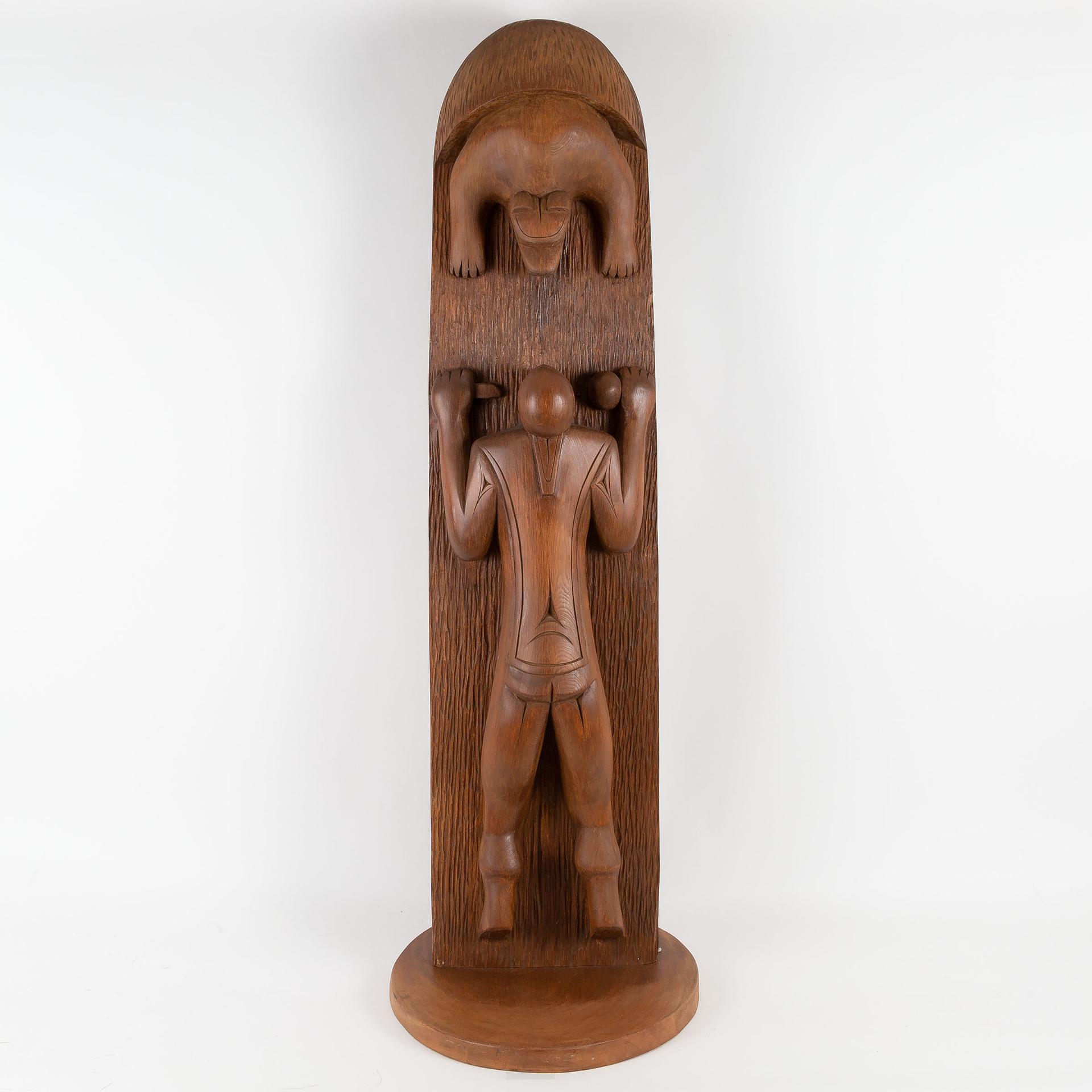 Irvin Sparrow - Bear And Man Carving
