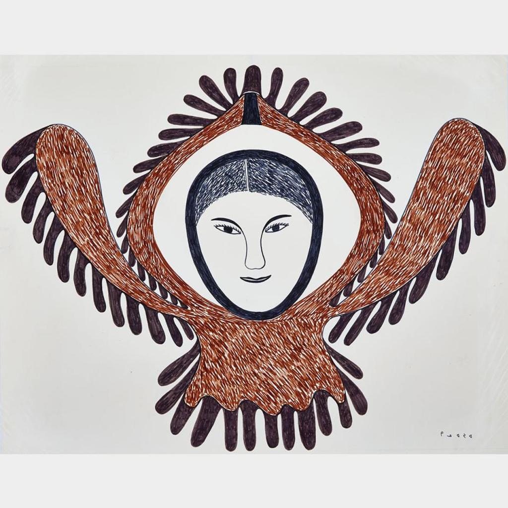 Kenojuak Ashevak (1927-2013) - Untitled (Young Girl/Owl Spirit)