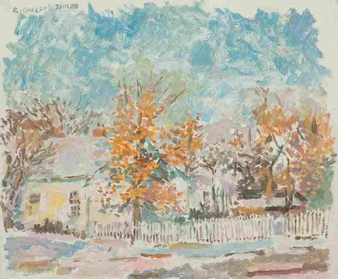 Reta Madeline Cowley (1910-2004) - White House & White Fence, 1978