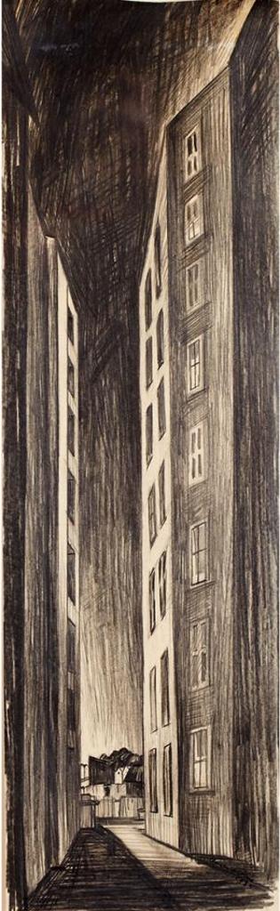 Caven Ernest Atkins (1907-2000) - Apartment Building At Night