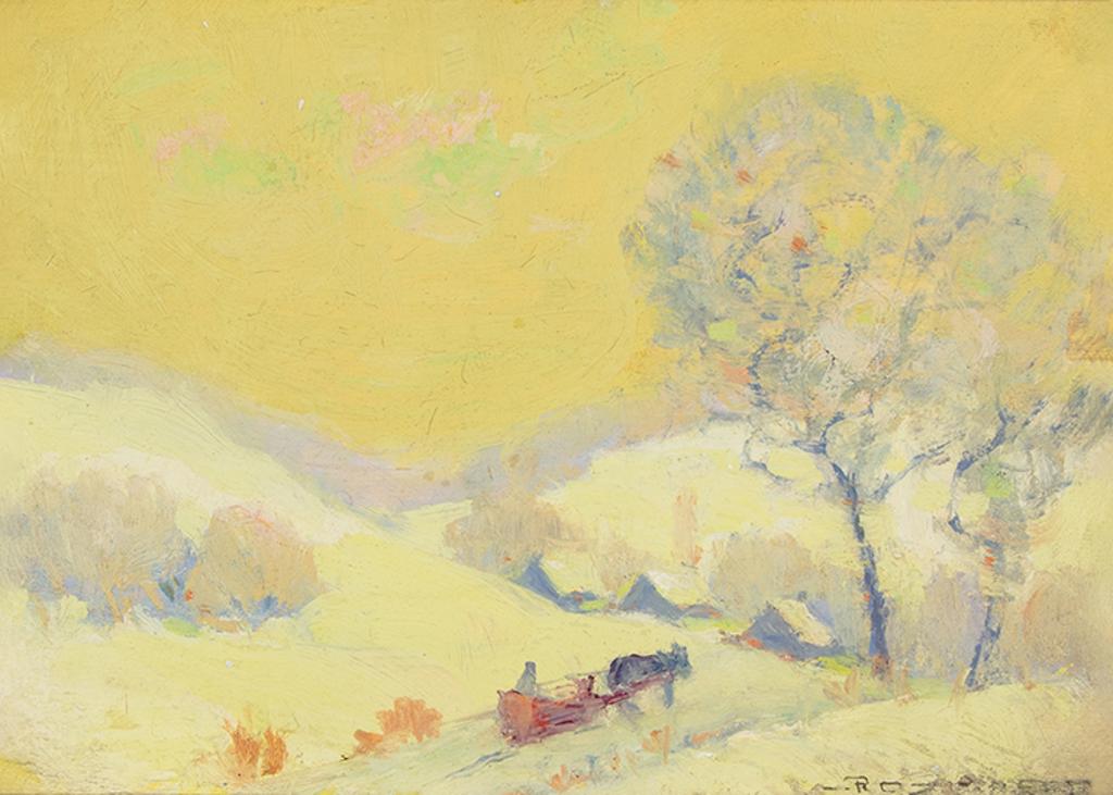 Arthur Dominique Rozaire (1879-1922) - Snow Landscape with Sleigh