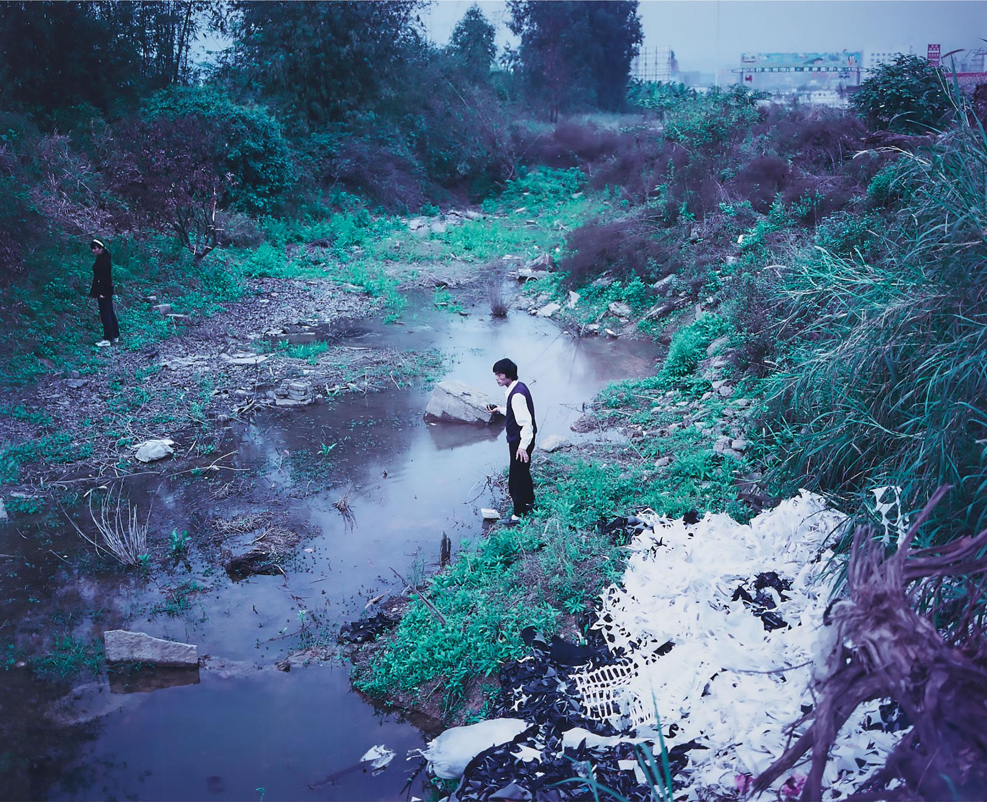 Greg Girard (1955) - Migrant Workers In Creek, Dongguan (From 