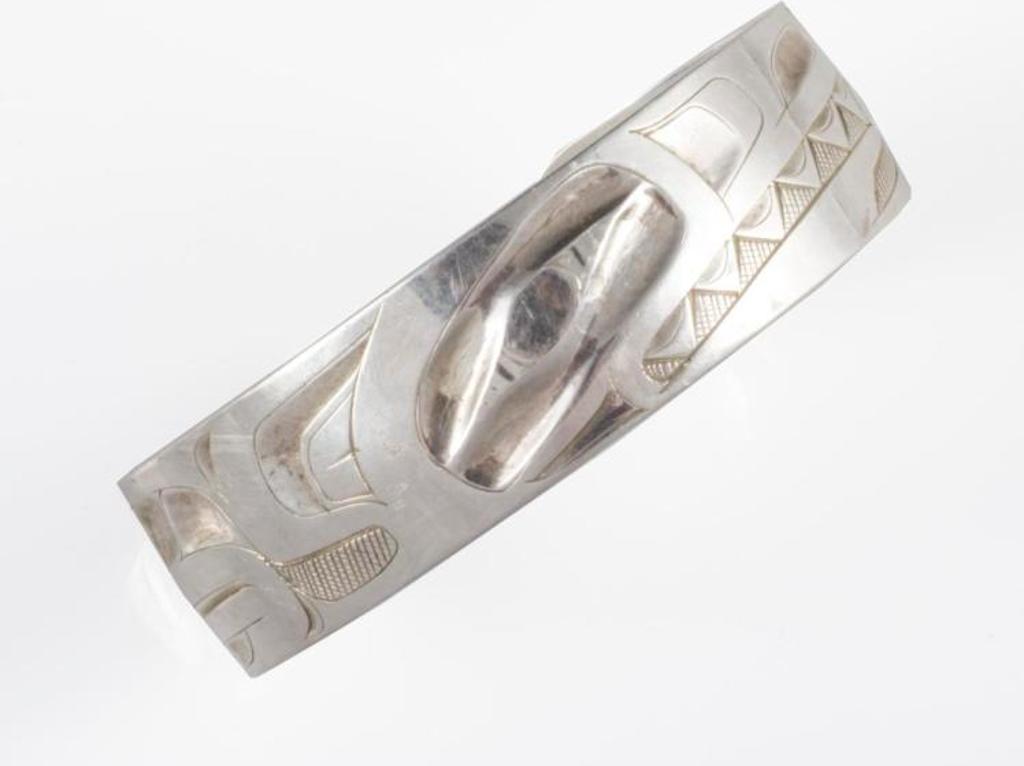 Alvin Adkins - a carved silver cuff bracelet