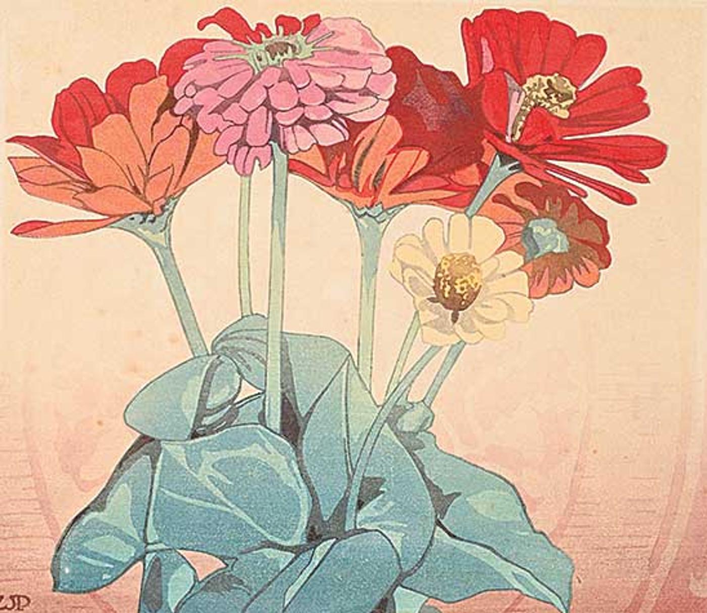 Walter Joseph (W.J.) Phillips (1884-1963) - Zinnias #46/100