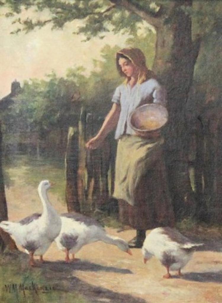 W.M. Mackenzie - Woman Feeding Geese