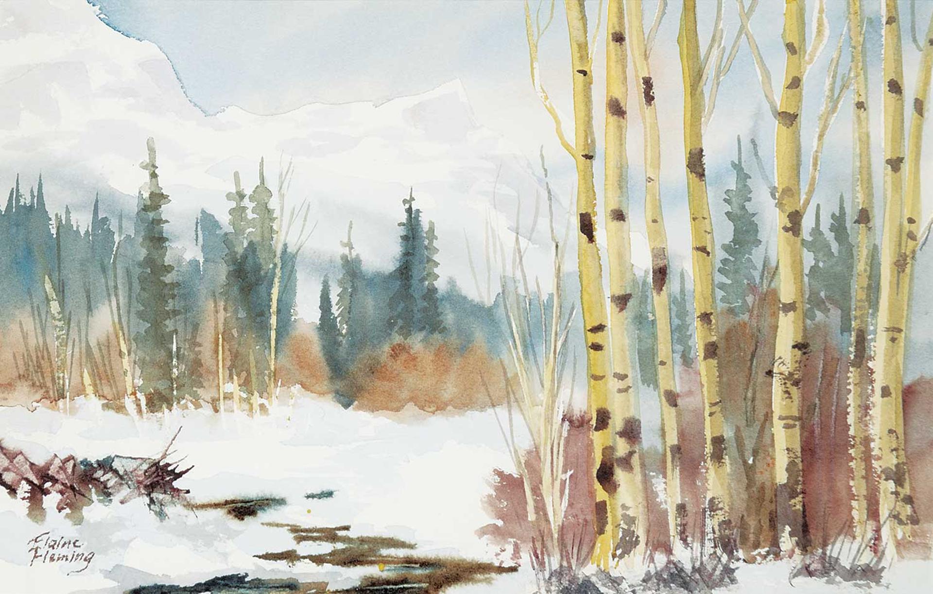 Elaine Fleming (1928-2014) - Untitled - Birch Trees in Winter