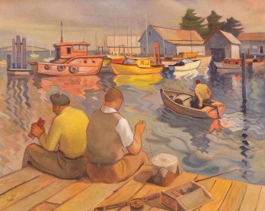 Henry George Glyde (1906-1998) - Fishing For Cod, Sidney, B.C.; 1982