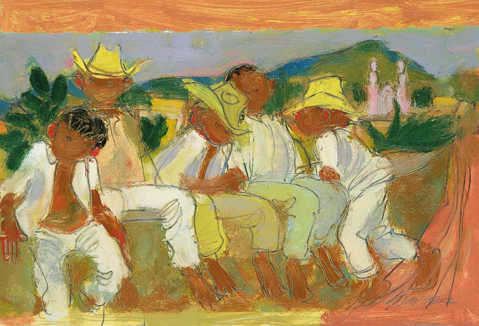 William Arthur Winter (1909-1996) - Boys on a Bench