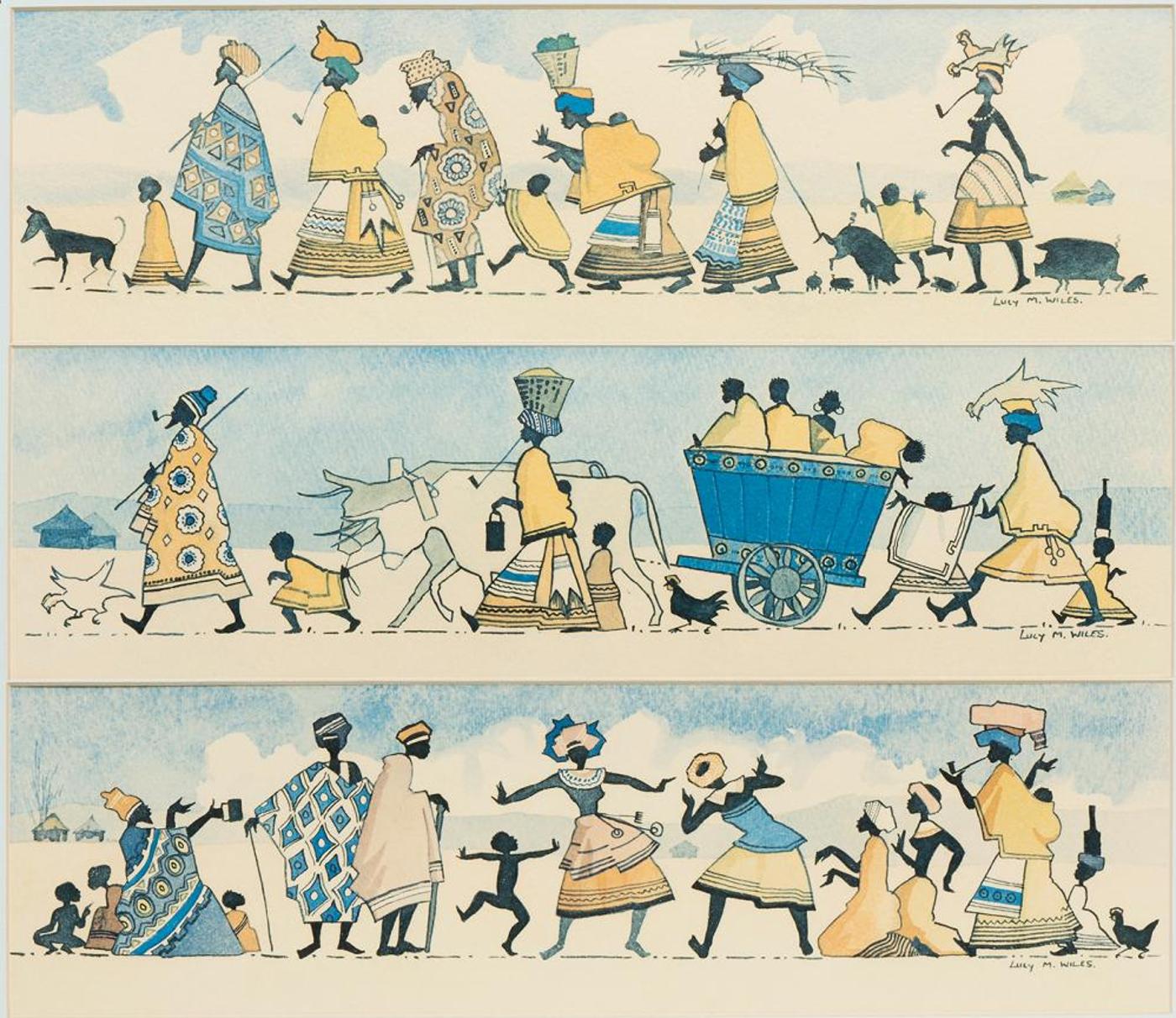 Lucy Mary Wiles (1920-2008) - A Family Affair / Off to Market / Something to Celebrate