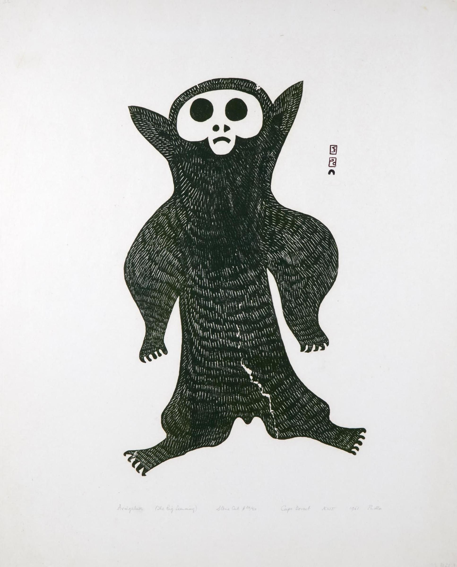 Pudlo Pudlat (1916-1992) - Avingaluk (The Big Lemming), 1961