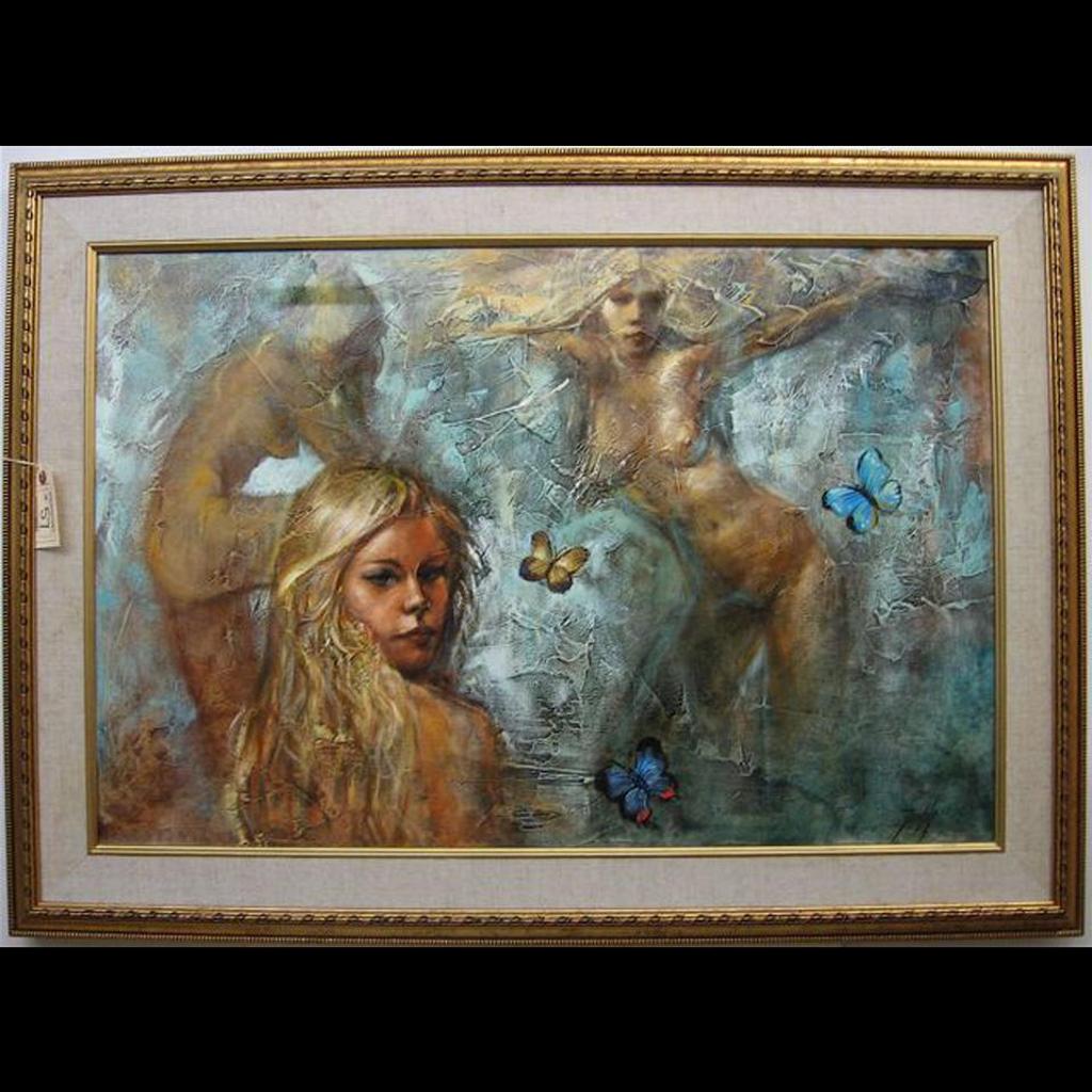 Julius Damasdy (1937-2020) - Blue-Eyed Blond And Butterflies