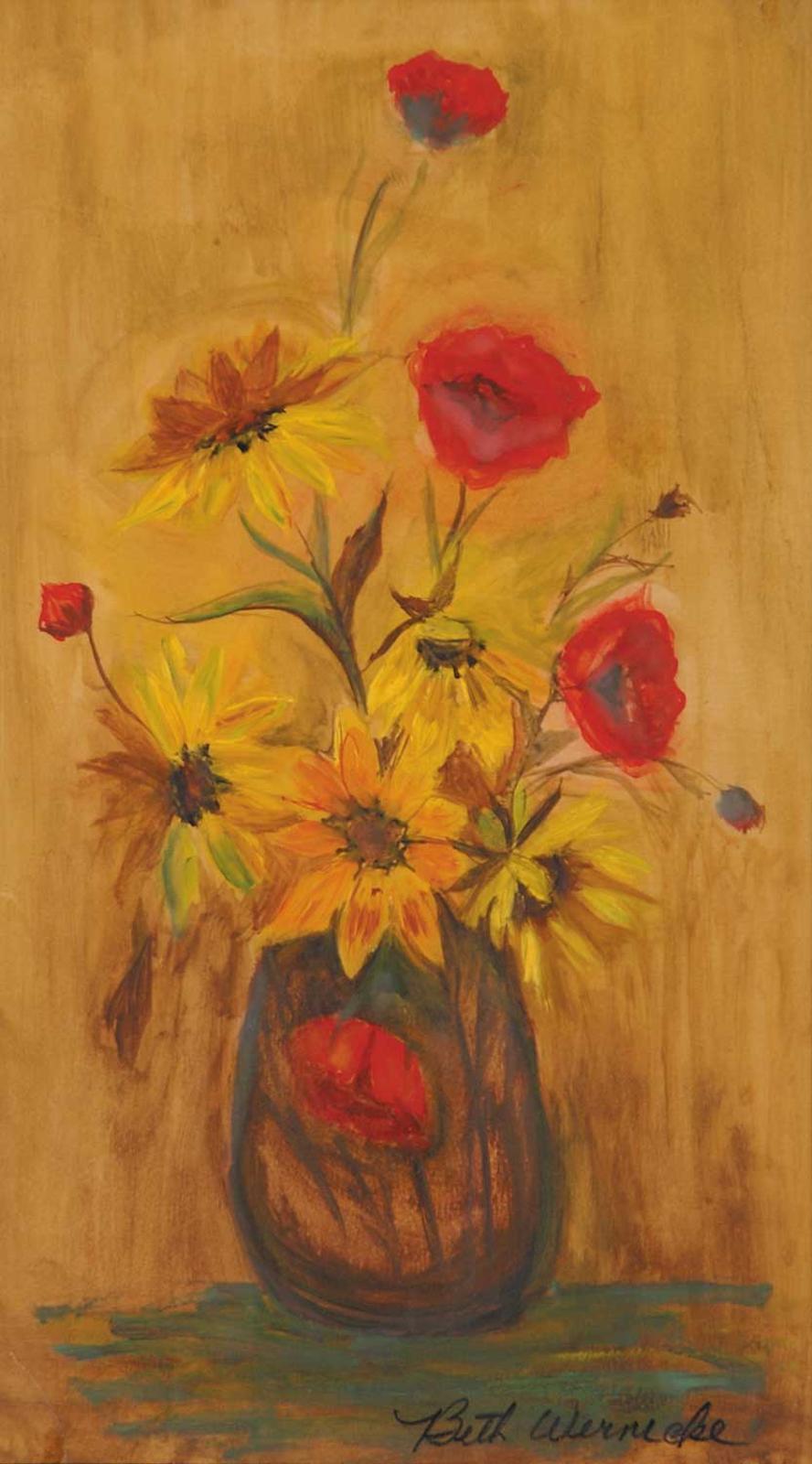 Beth Wernicke - Untitled - Red and Yellow Flowers in Vase