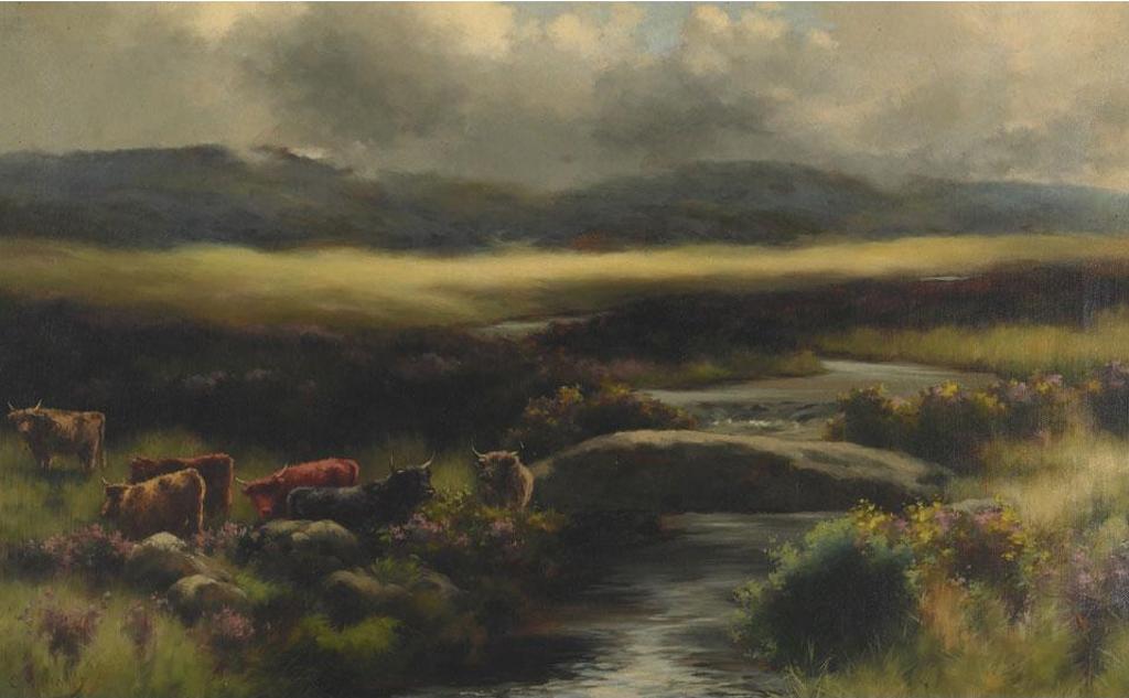 Charles MacDonald Manly (1855-1924) - Cattle Grazing By A Stream