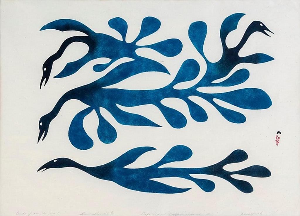 Kenojuak Ashevak (1927-2013) - Birds from the Sea