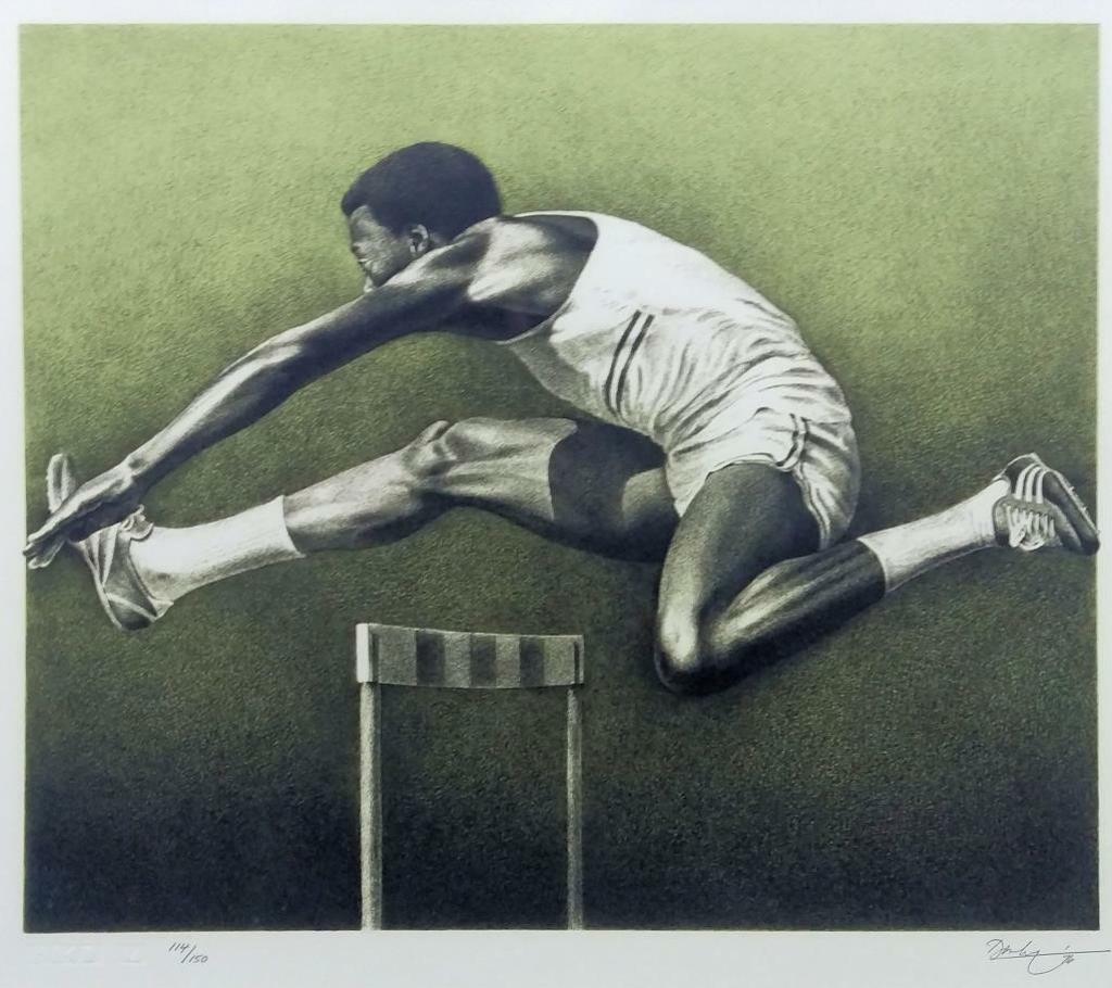 Ken (Kenneth) Edison Danby (1940-2007) - Montreal Olympic Series, The Hurdler, 1976