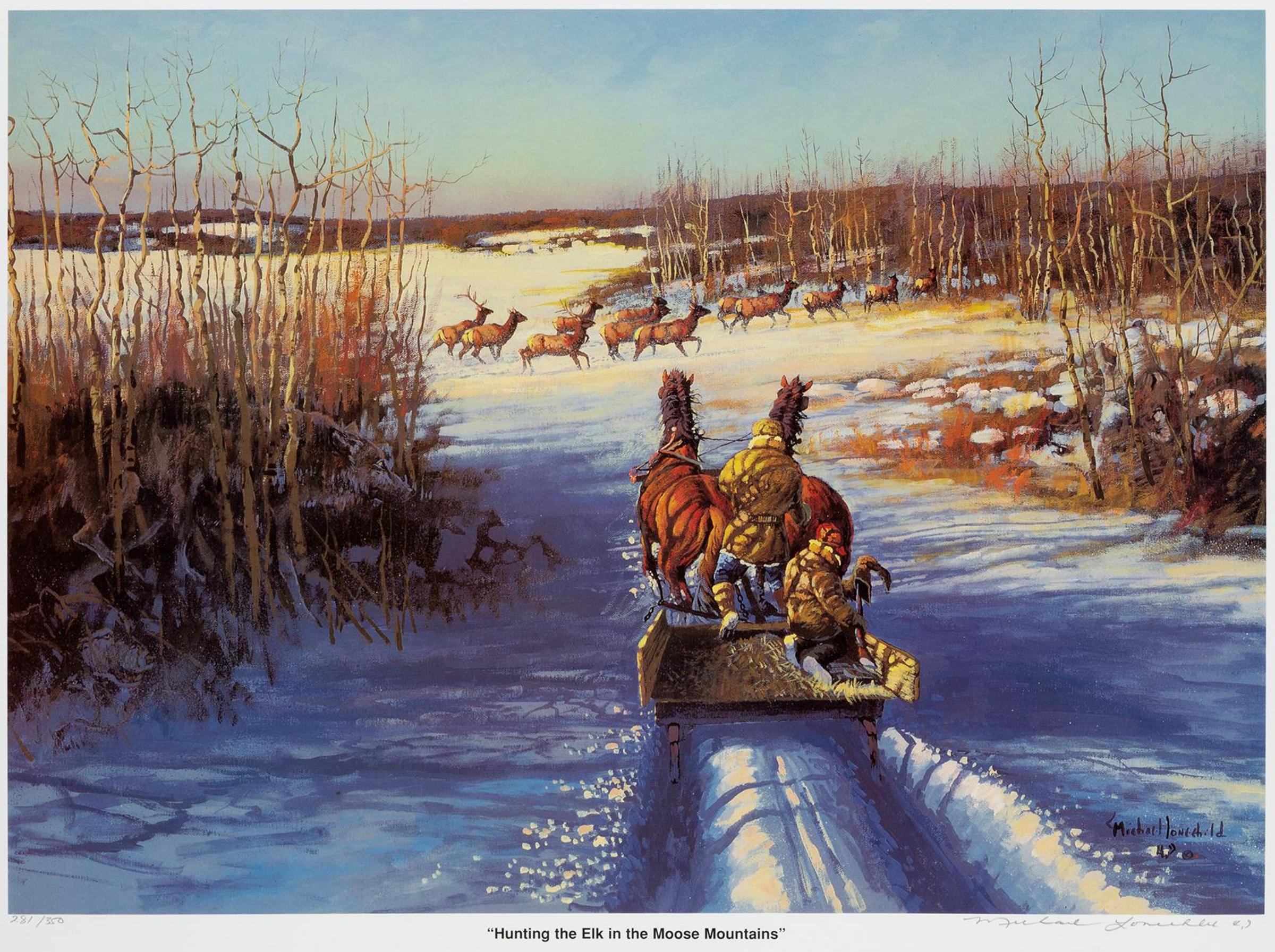 Michael Lonechild (1955) - Hunting the Elk in the Moose Mountains