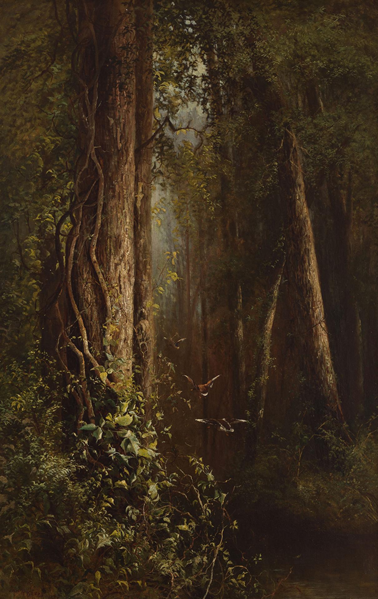 Julie Hart Beers (1835-1913) - Ducks in the Woods
