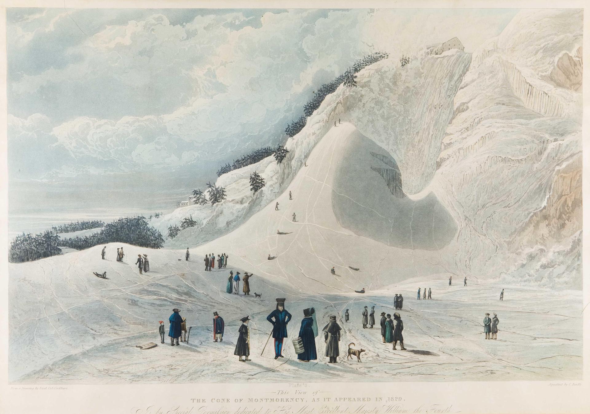James Pattison Cockburn (1778-1847) - The Cone of Montmorency As It Appeared in 1829 Plate 5, by C.Bentley, published by Ackermann & Co., London 1833