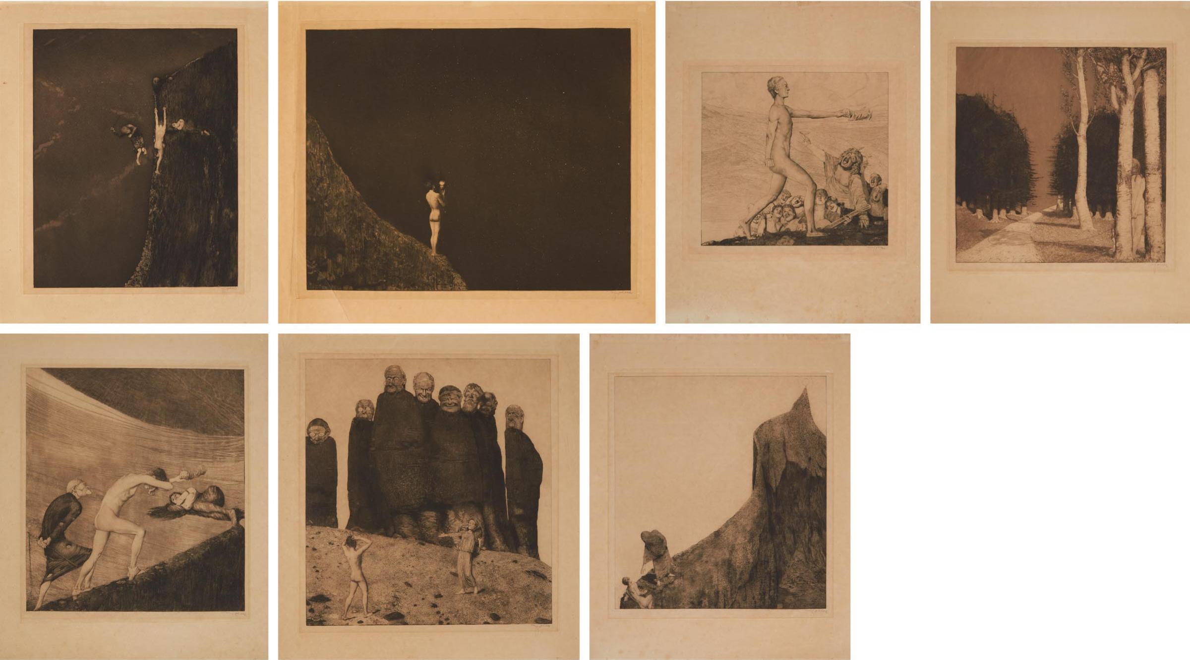 Joseph Uhl - 7 Etchings From Per Ad Astra, 1921