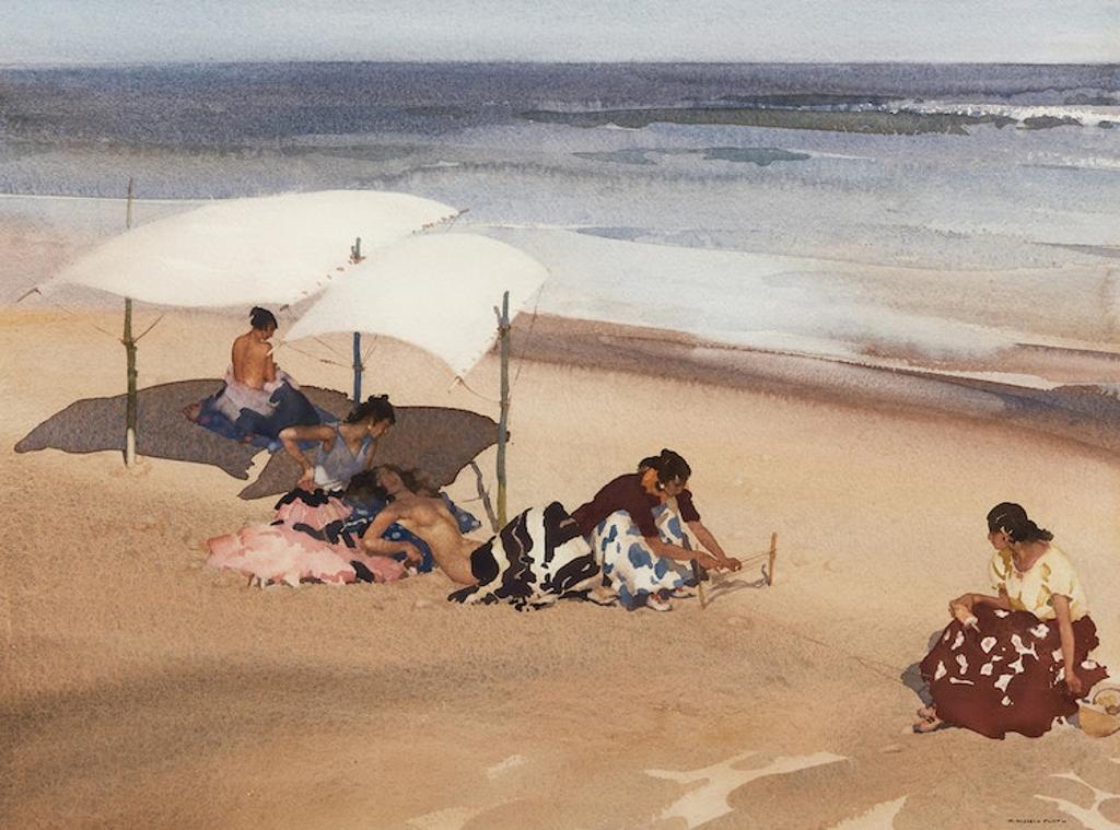 Sir William Russell Flint (1880-1969) - Gypsies on the Beach at Zarauz (sic)