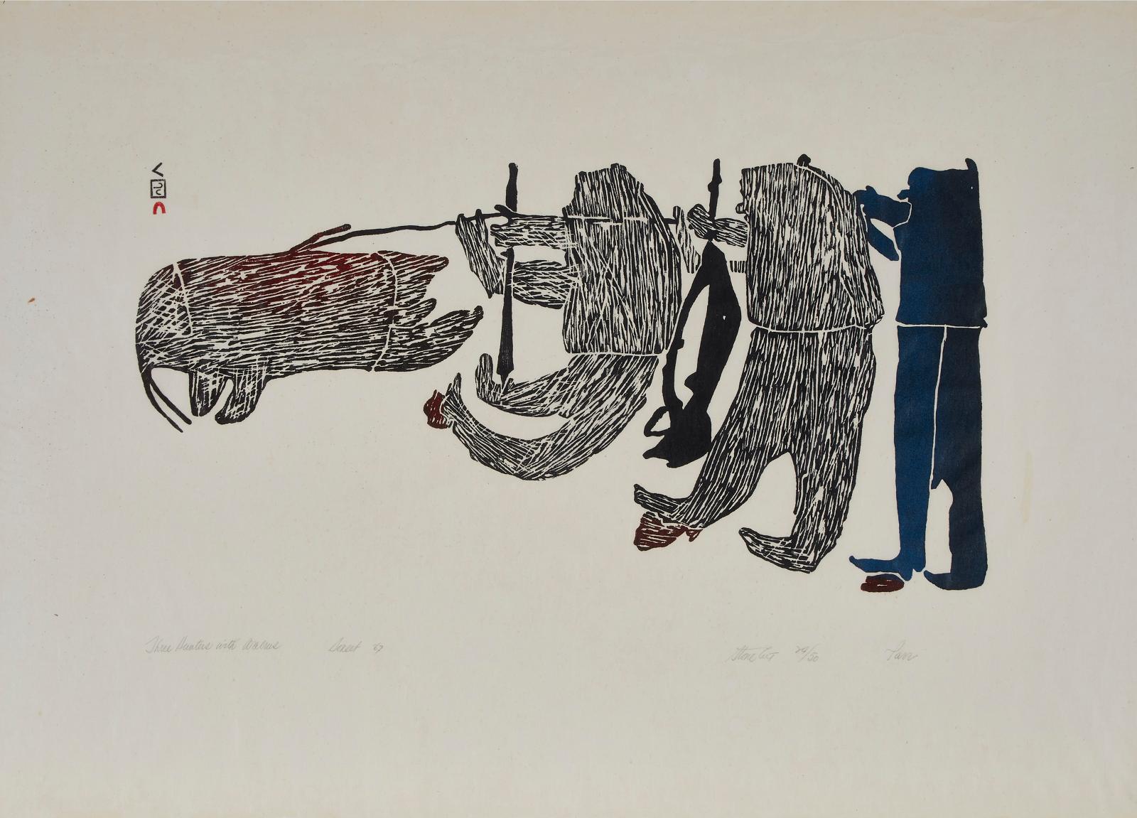 Parr (1893-1969) - Three Hunters With Walrus