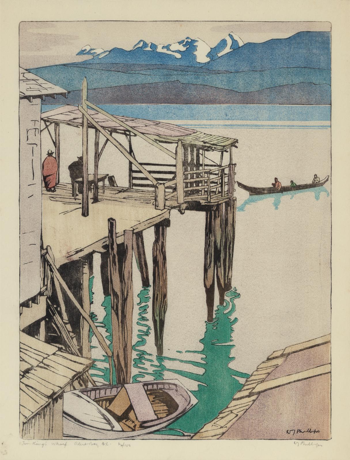 Walter Joseph (W.J.) Phillips (1884-1963) - Jim King's Wharf, Alert Bay, B.C., 1927