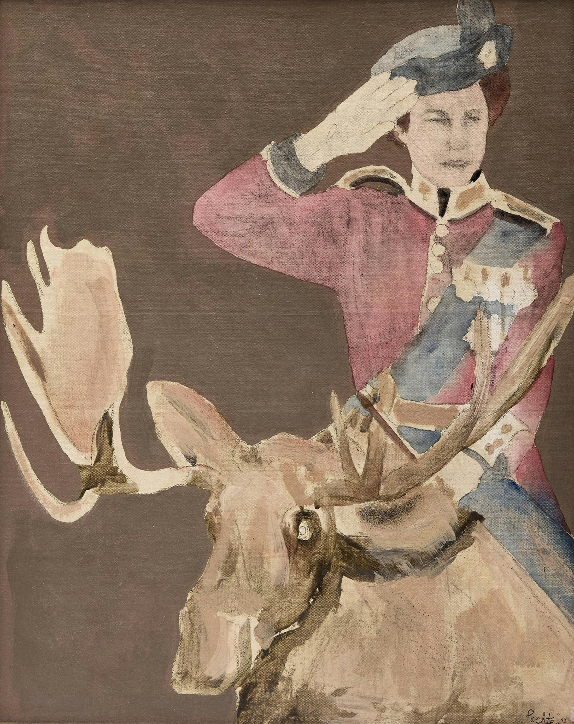 Charles Pachter (1942) - Noblesse Oblige (Queen on Moose)