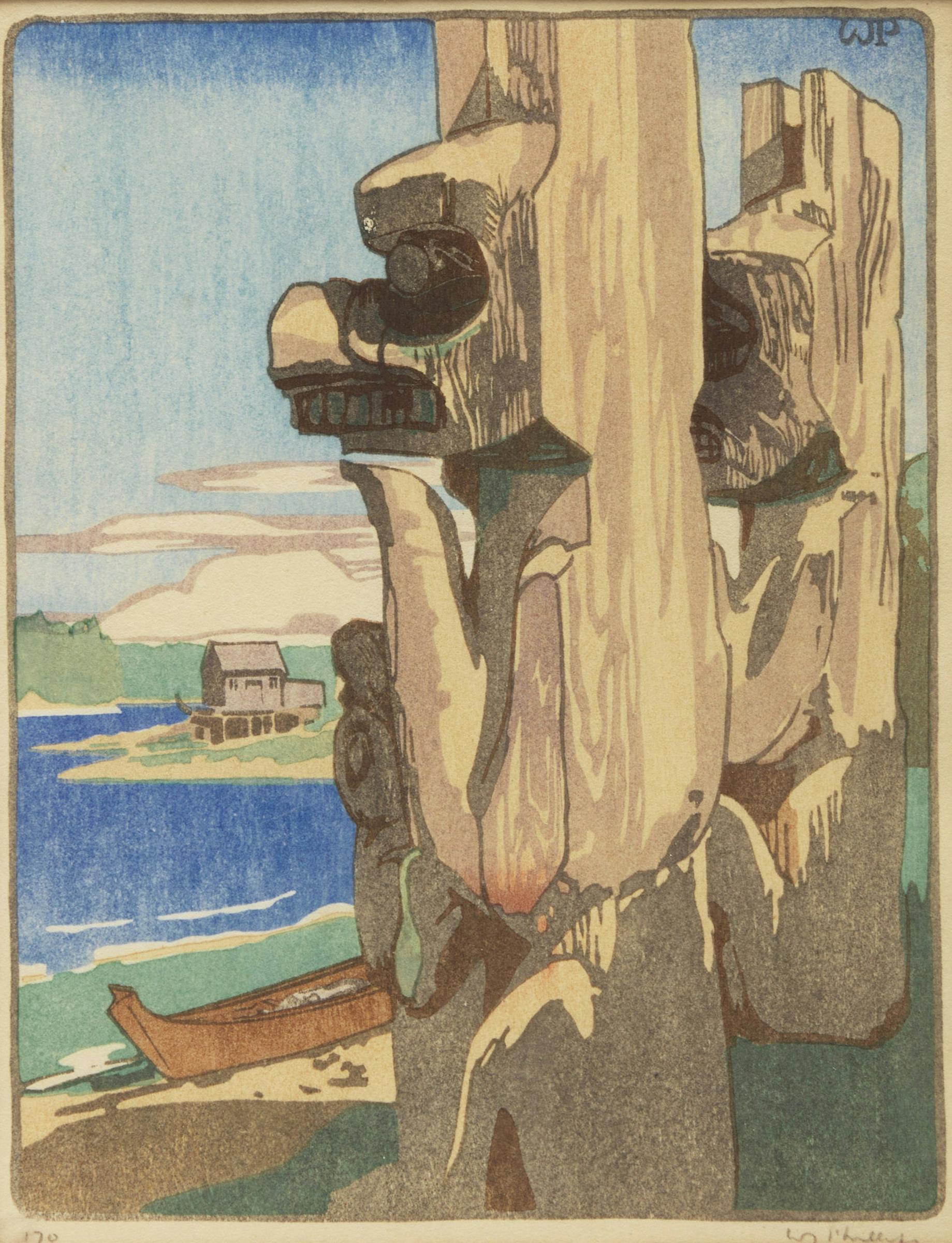 Walter Joseph (W.J.) Phillips (1884-1963) - Siwash House Posts, Tsatsisnukomi, B.C.