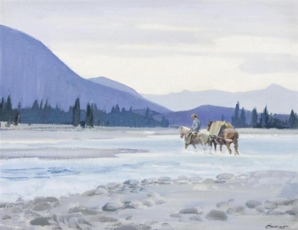 Peter Maxwell Ewart (1918-2001) - Crossing the Kicking Horse River