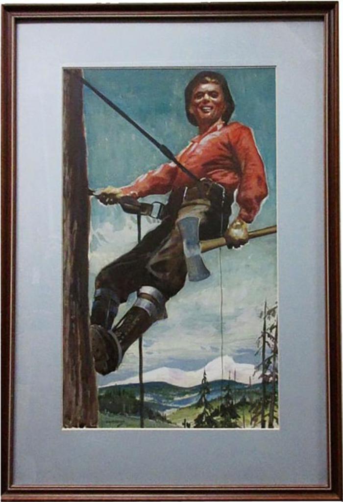 Joseph Ernest Sampson (1887-1946) - Harvesting The Redwoods