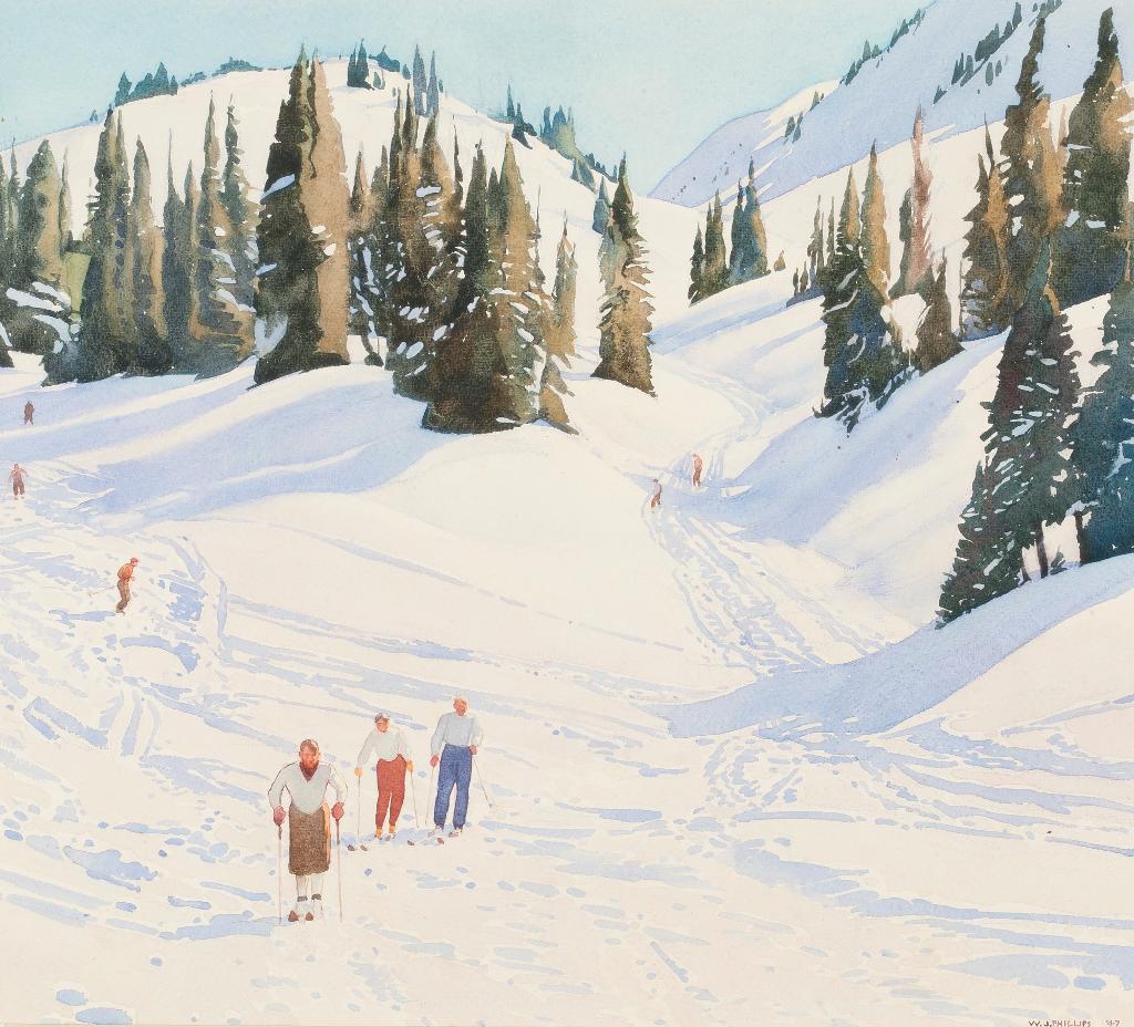 Walter Joseph (W.J.) Phillips (1884-1963) - Skiers