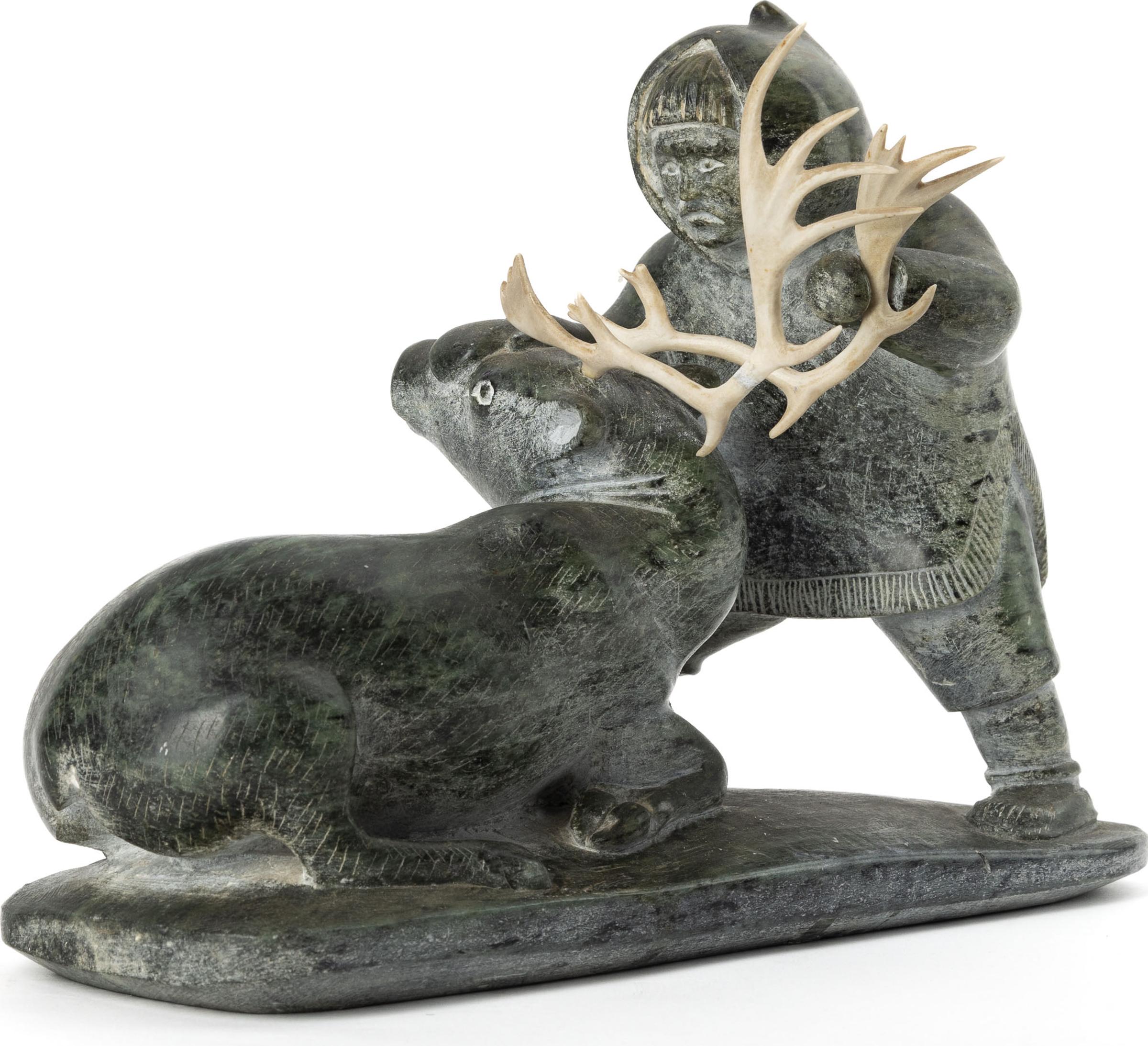 Pacome Kolaut (1925-1968) - Hunter And Caribou