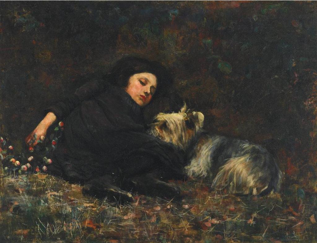 Paul Peel (1860-1892) - Young Girl With Terrier