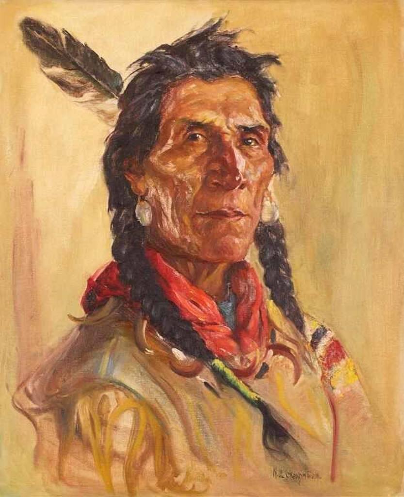 Nicholas (Nickola) de Grandmaison (1892-1978) - Portrait Of Chief Sitting Eagle (Ubi-Thka Lyodage), Stoney