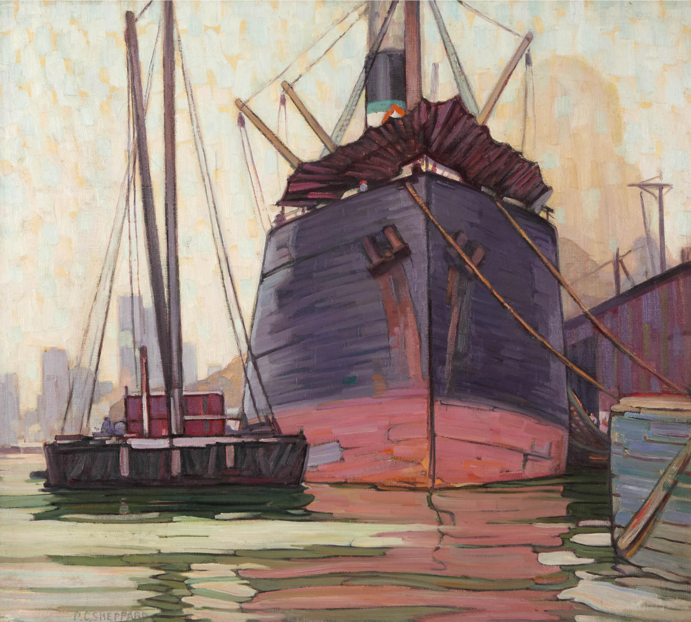 Peter Clapham (P.C.) Sheppard (1882-1965) - Ocean Freighter, 1933