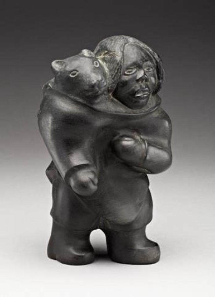 Thomas Sivuraq (1941) - Woman with Wolf- or Dog-Child, ca. mid-late 1980s