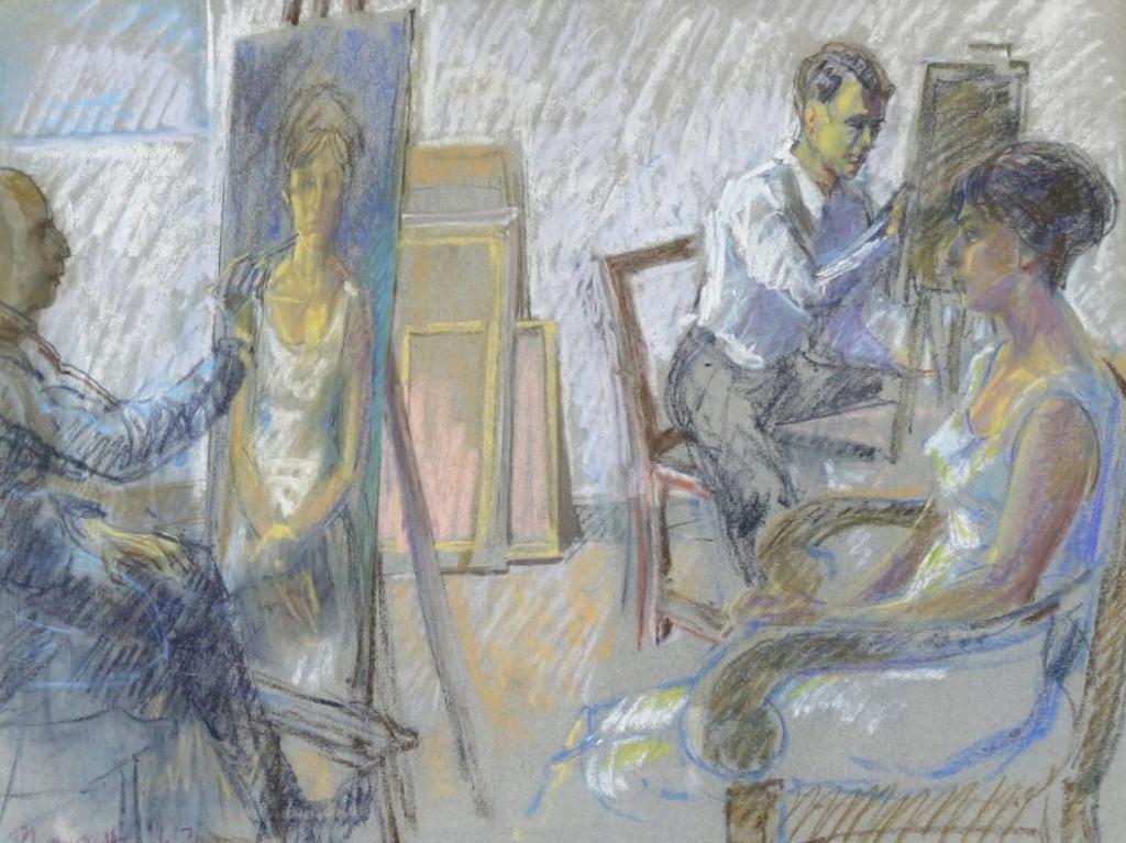 Joseph (Joe) Francis Plaskett (1918-2014) - Figure Drawing Class; 1963